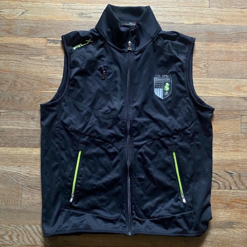 RLX Ralph Lauren Black/Green US Open lVest Medium